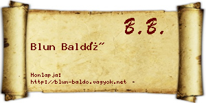 Blun Baldó névjegykártya